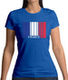 France Barcode Style Flag Womens T-Shirt