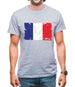 France Grunge Style Flag Mens T-Shirt