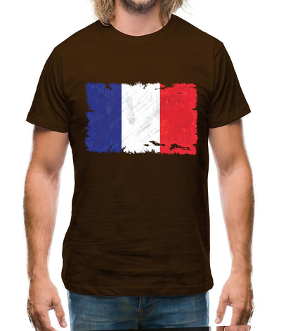 France Grunge Style Flag Mens T-Shirt