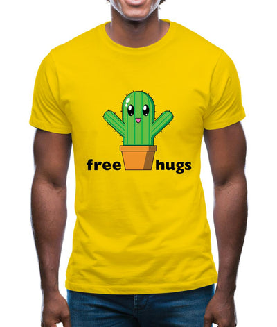 Free Cactus Hugs Mens T-Shirt