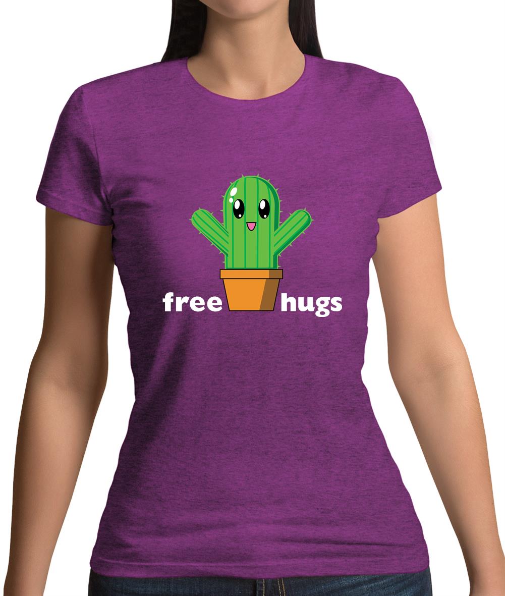 Free Cactus Hugs Womens T-Shirt