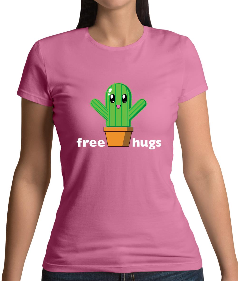 Free Cactus Hugs Womens T-Shirt