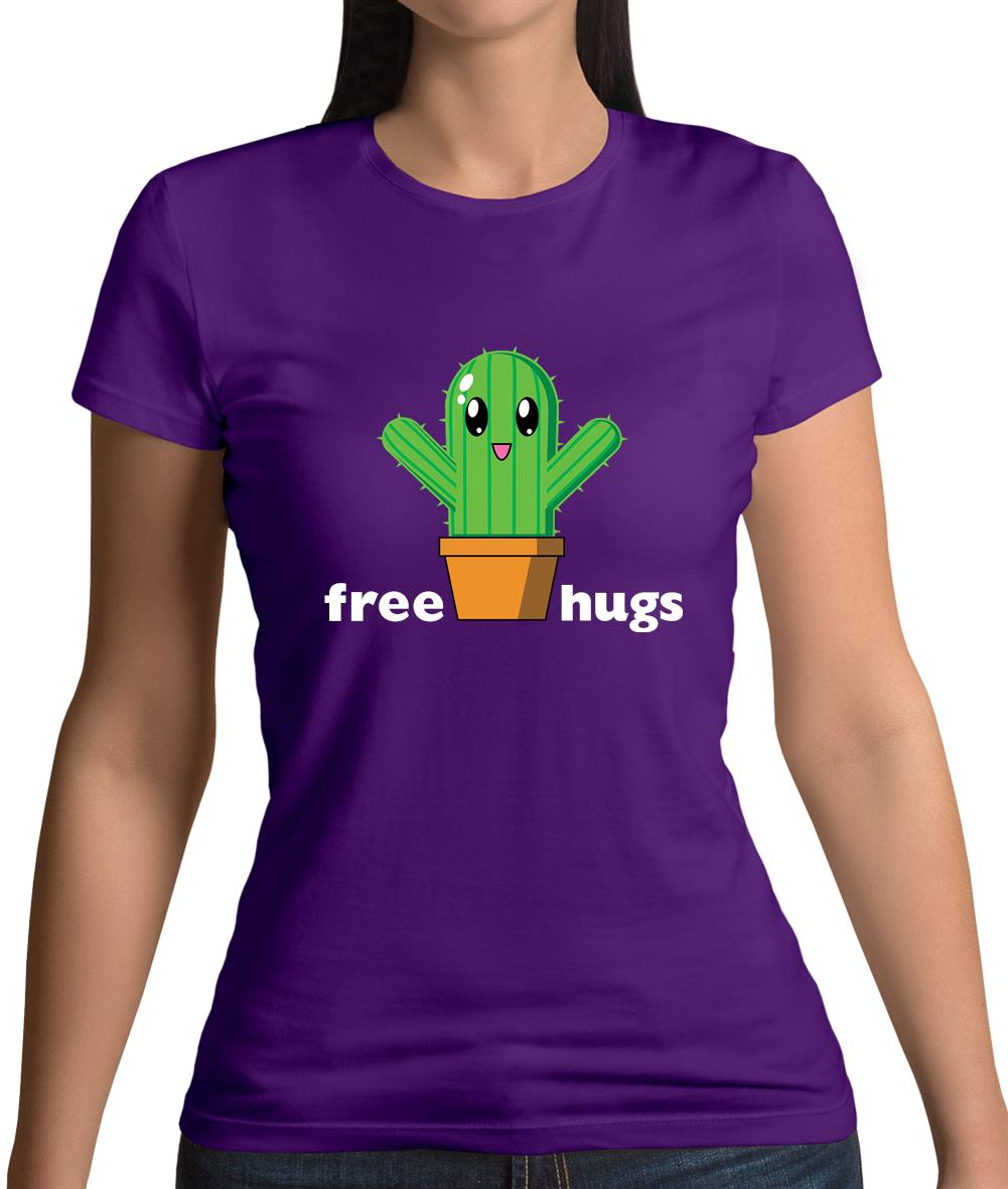 Free Cactus Hugs Womens T-Shirt