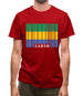 Gabon Barcode Style Flag Mens T-Shirt
