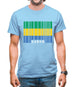 Gabon Barcode Style Flag Mens T-Shirt