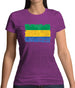 Gabon Grunge Style Flag Womens T-Shirt