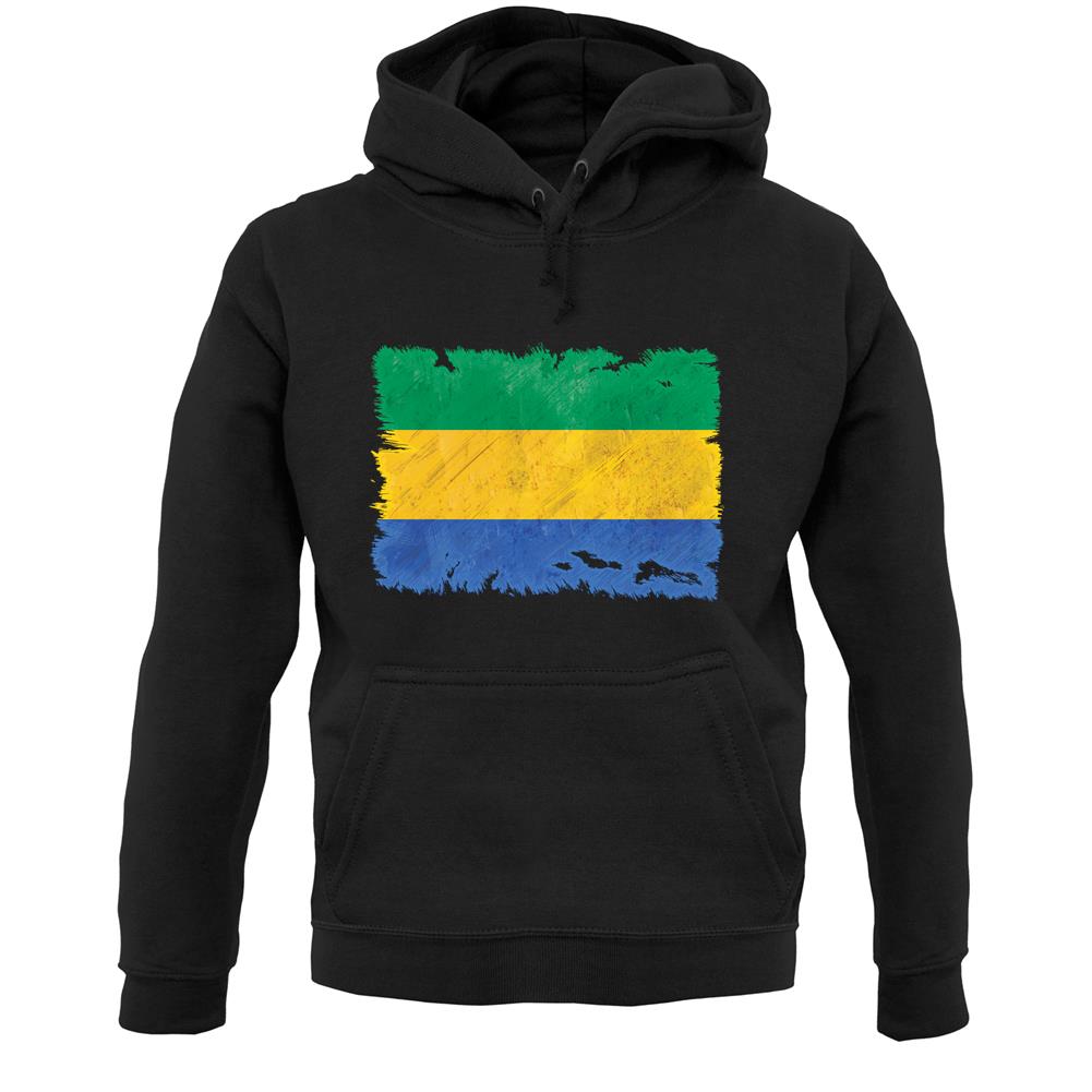 Gabon Grunge Style Flag Unisex Hoodie