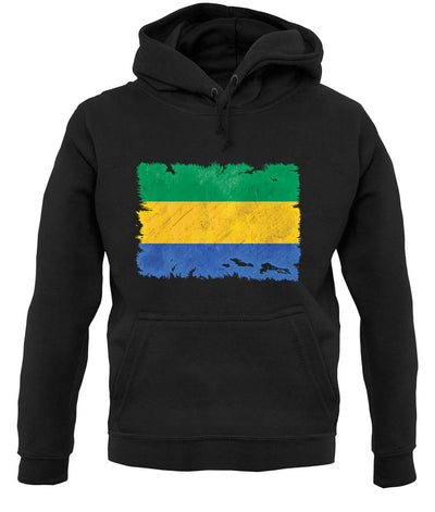 Gabon Grunge Style Flag unisex hoodie