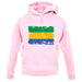 Gabon Grunge Style Flag unisex hoodie