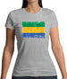 Gabon Grunge Style Flag Womens T-Shirt