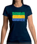 Gabon Grunge Style Flag Womens T-Shirt