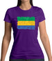 Gabon Grunge Style Flag Womens T-Shirt