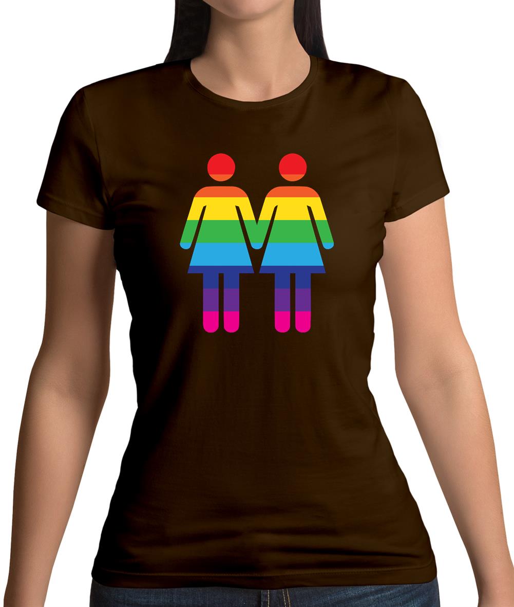 Lesbian Toilet Sign Womens T-Shirt