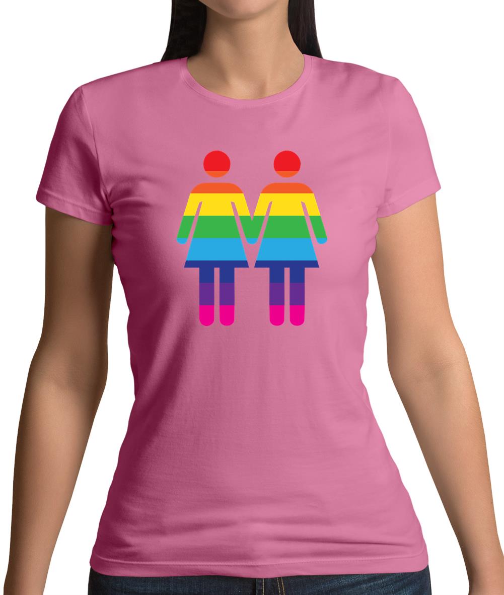 Lesbian Toilet Sign Womens T-Shirt