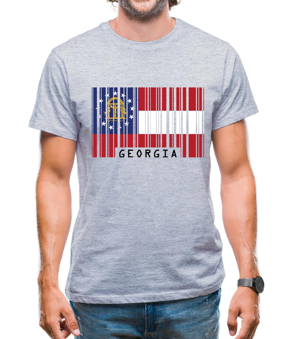 Georgia Barcode Style Flag Mens T-Shirt