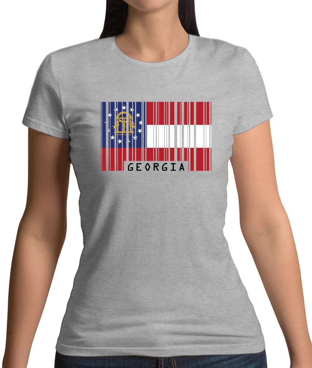 Georgia Barcode Style Flag Womens T-Shirt