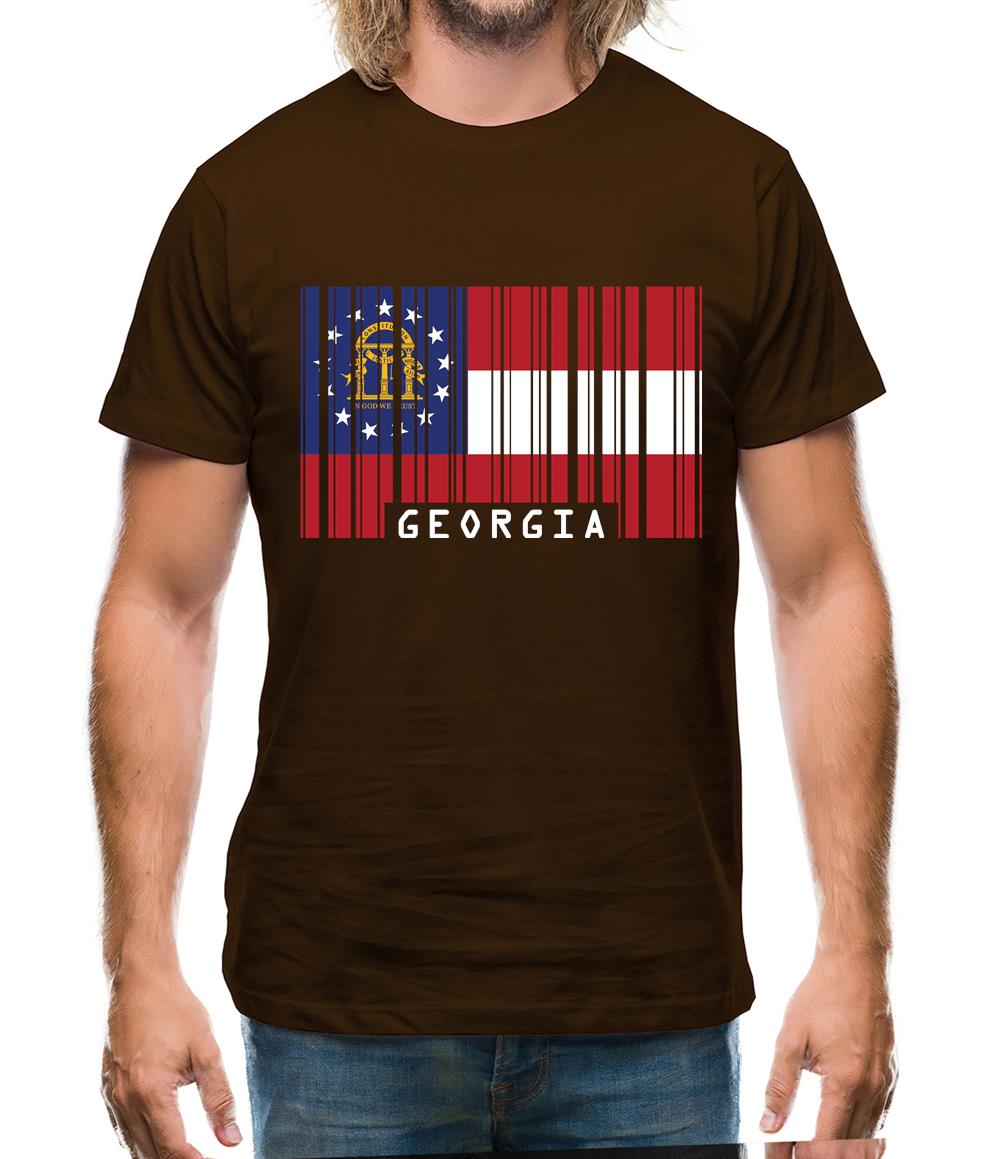 Georgia Barcode Style Flag Mens T-Shirt