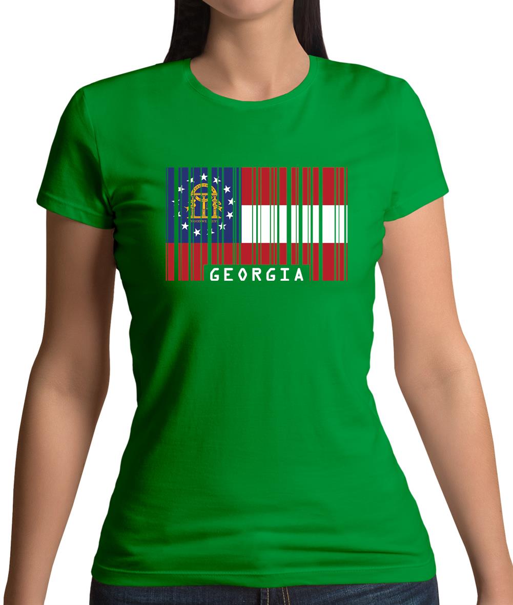 Georgia Barcode Style Flag Womens T-Shirt