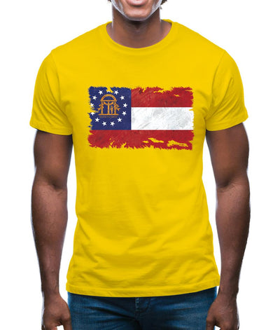 Georgia Grunge Style Flag Mens T-Shirt