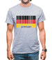 Germany Barcode Style Flag Mens T-Shirt