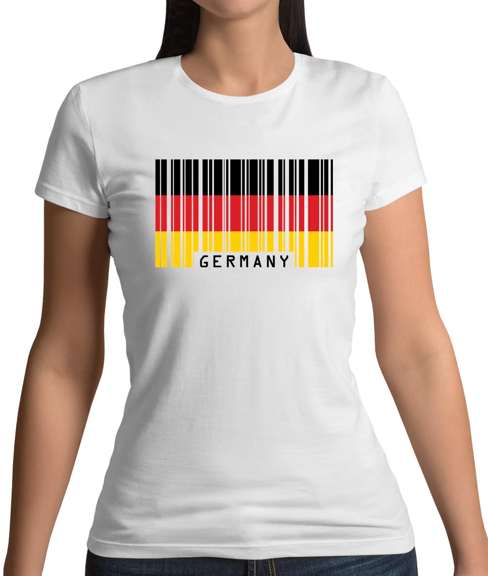 Germany Barcode Style Flag Womens T-Shirt