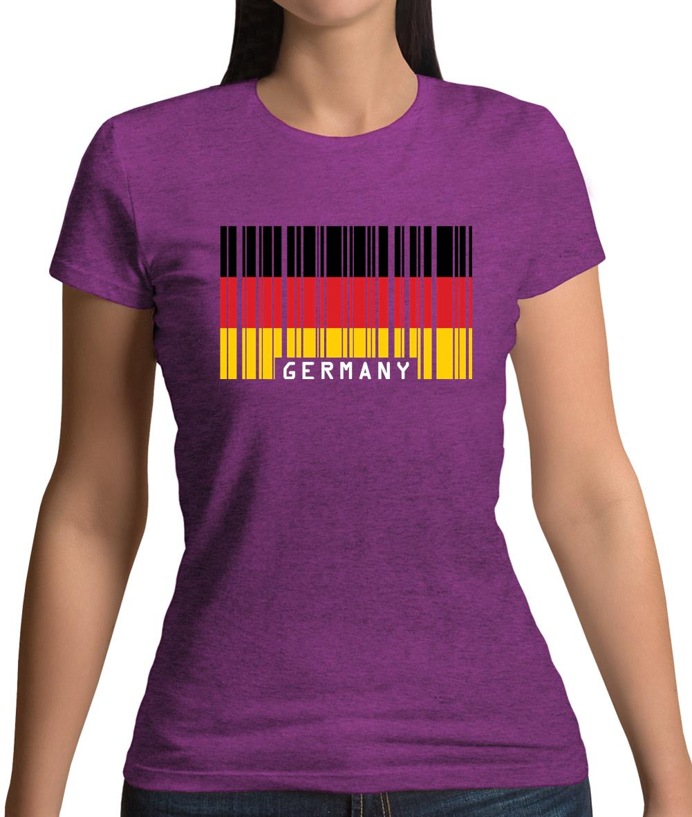 Germany Barcode Style Flag Womens T-Shirt