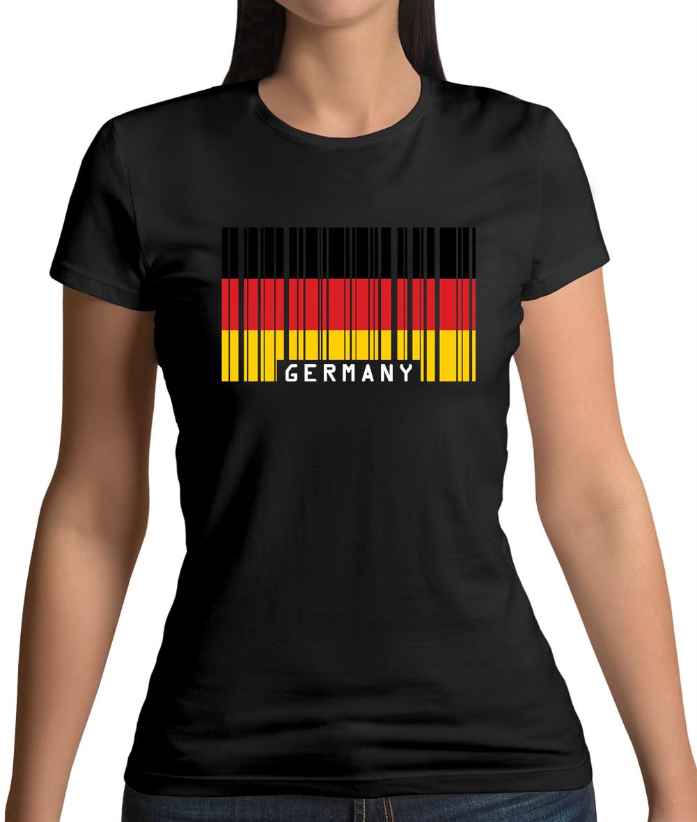 Germany Barcode Style Flag Womens T-Shirt