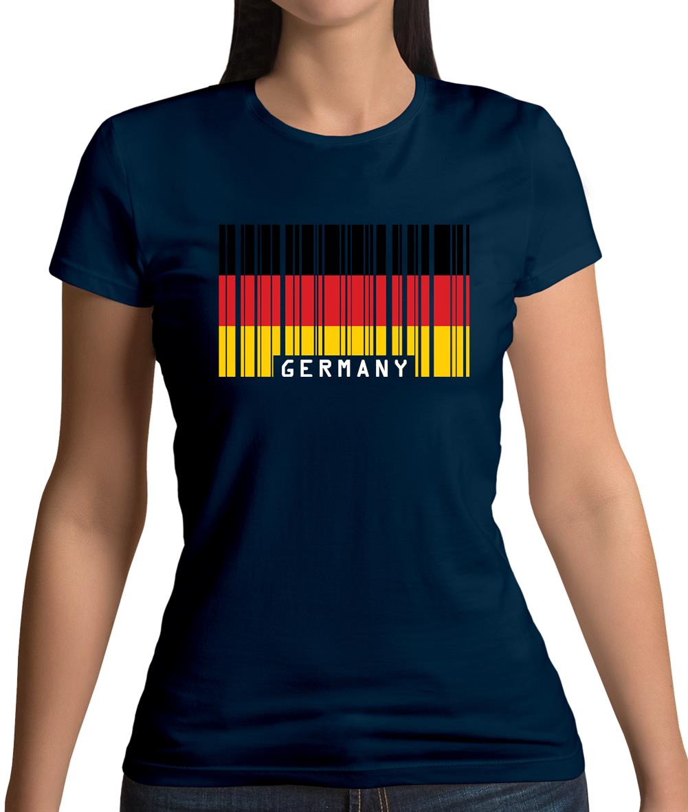Germany Barcode Style Flag Womens T-Shirt