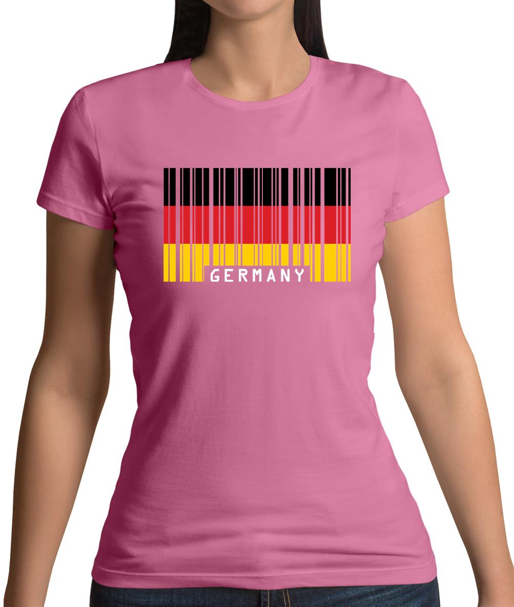 Germany Barcode Style Flag Womens T-Shirt