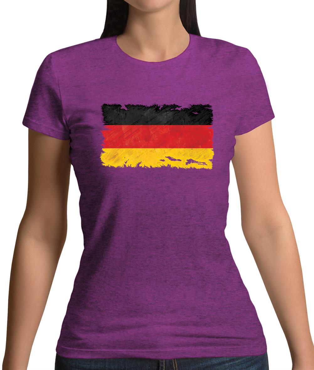 Germany Grunge Style Flag Womens T-Shirt