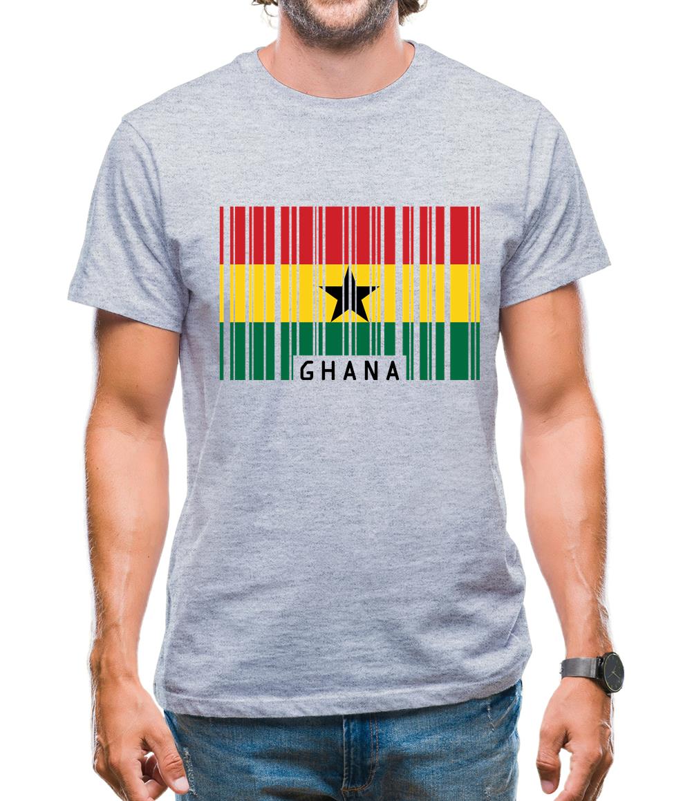Ghana Barcode Style Flag Mens T-Shirt