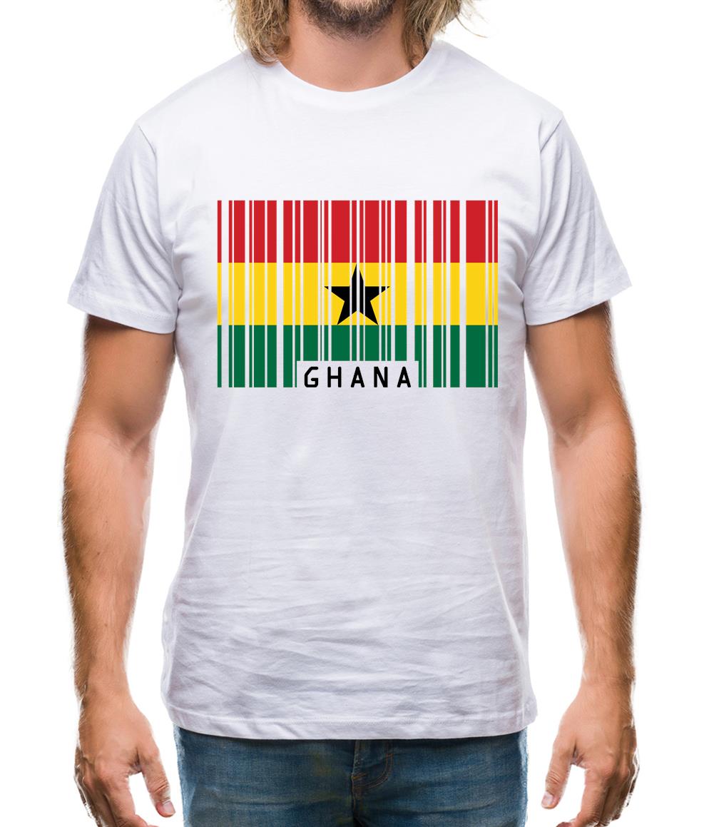 Ghana Barcode Style Flag Mens T-Shirt