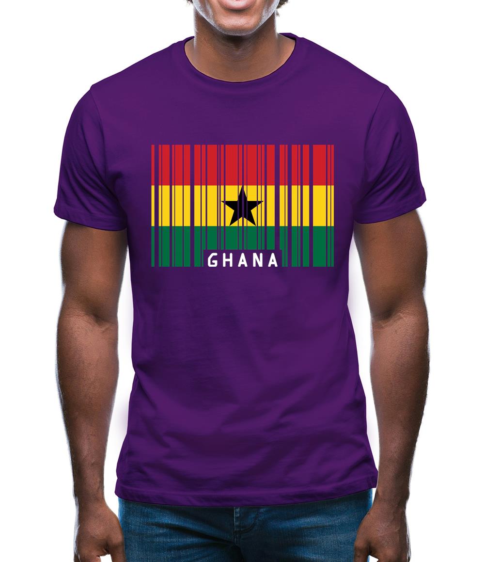 Ghana Barcode Style Flag Mens T-Shirt