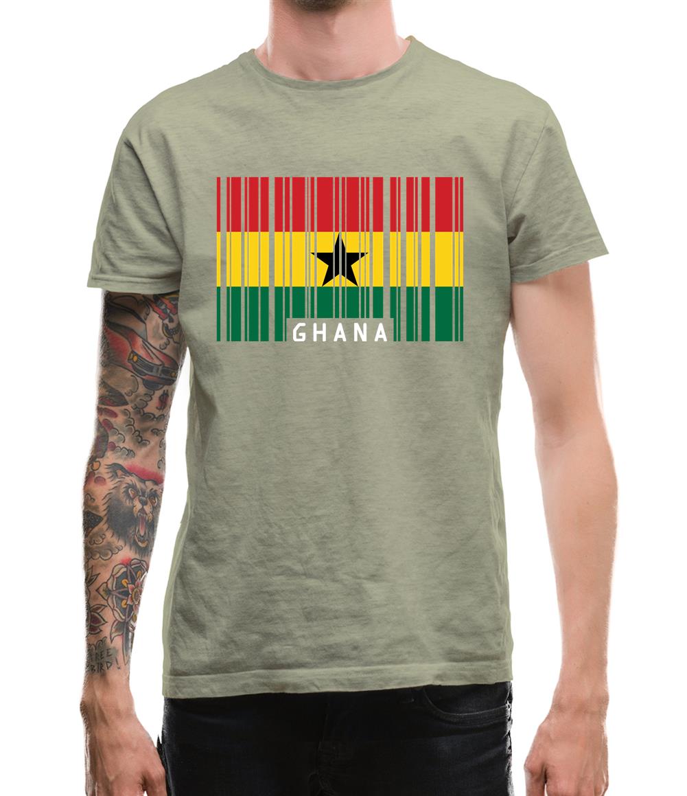 Ghana Barcode Style Flag Mens T-Shirt