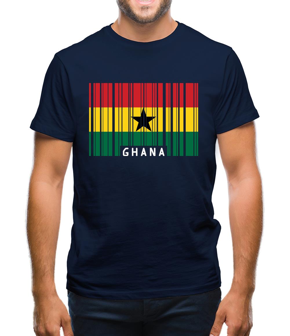 Ghana Barcode Style Flag Mens T-Shirt