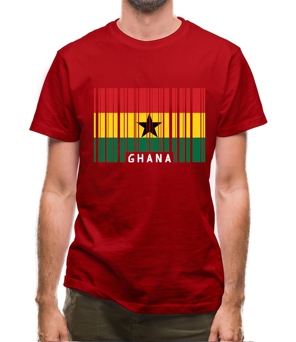 Ghana Barcode Style Flag Mens T-Shirt