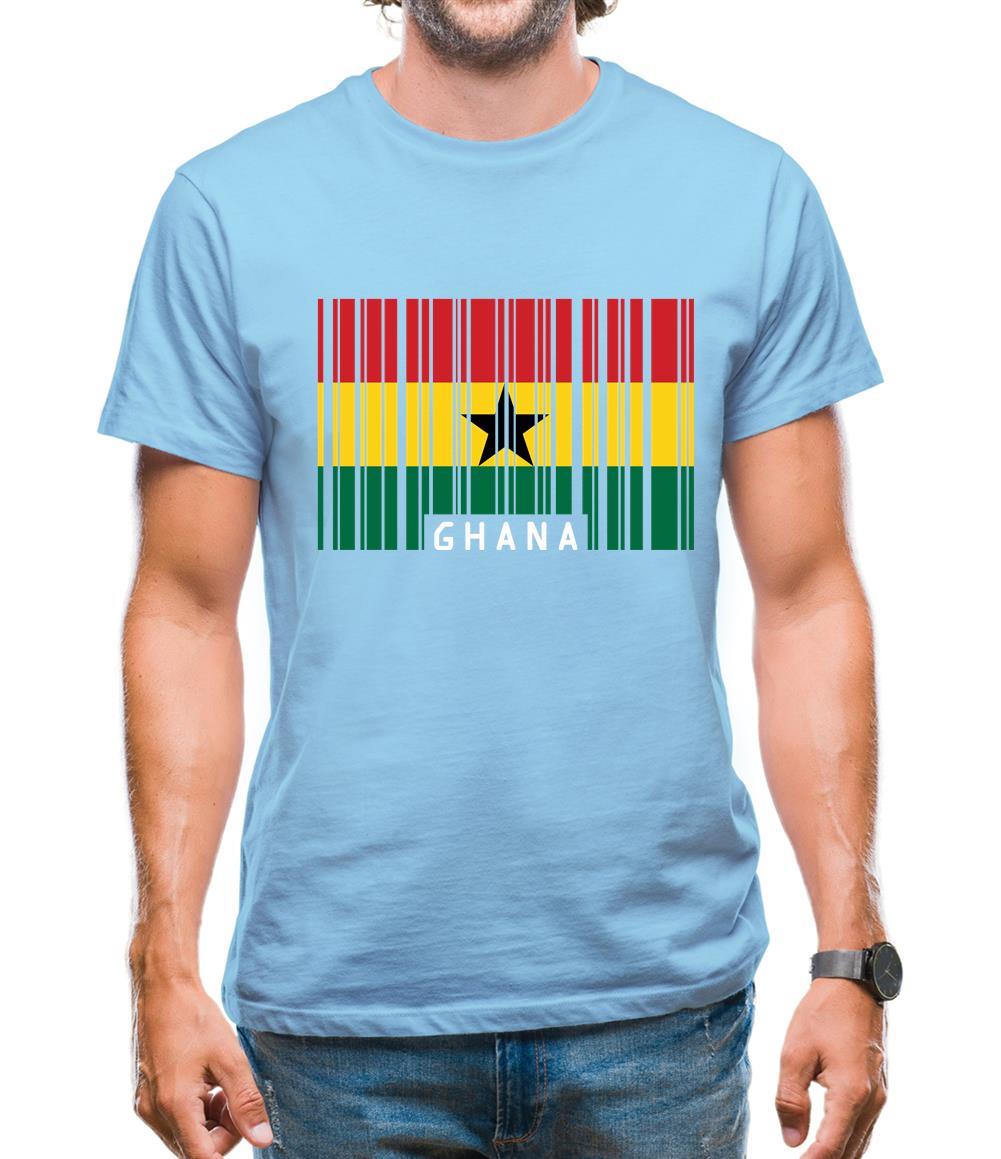 Ghana Barcode Style Flag Mens T-Shirt