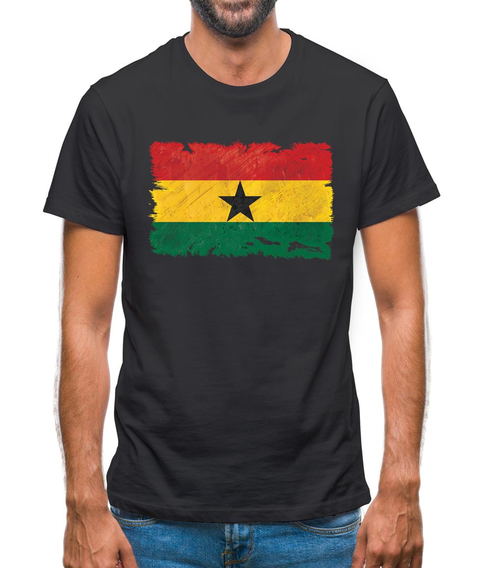 Ghana Grunge Style Flag Mens T-Shirt