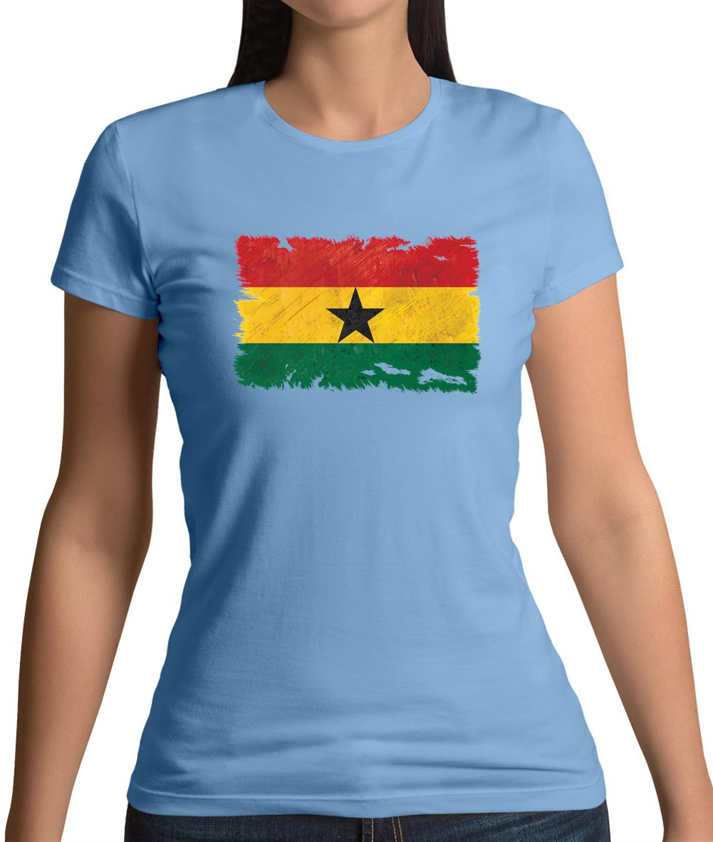 Ghana Grunge Style Flag Womens T-Shirt