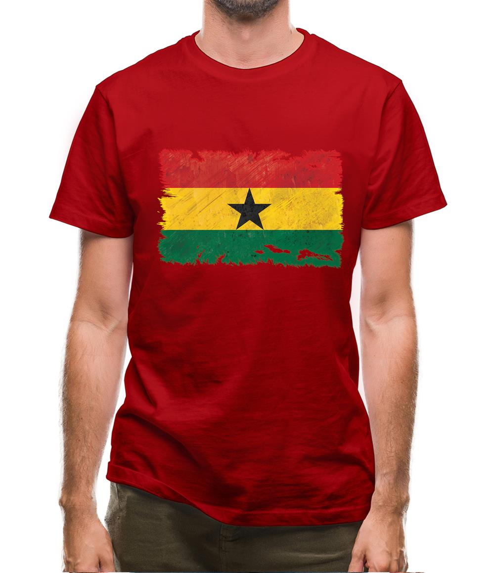 Ghana Grunge Style Flag Mens T-Shirt