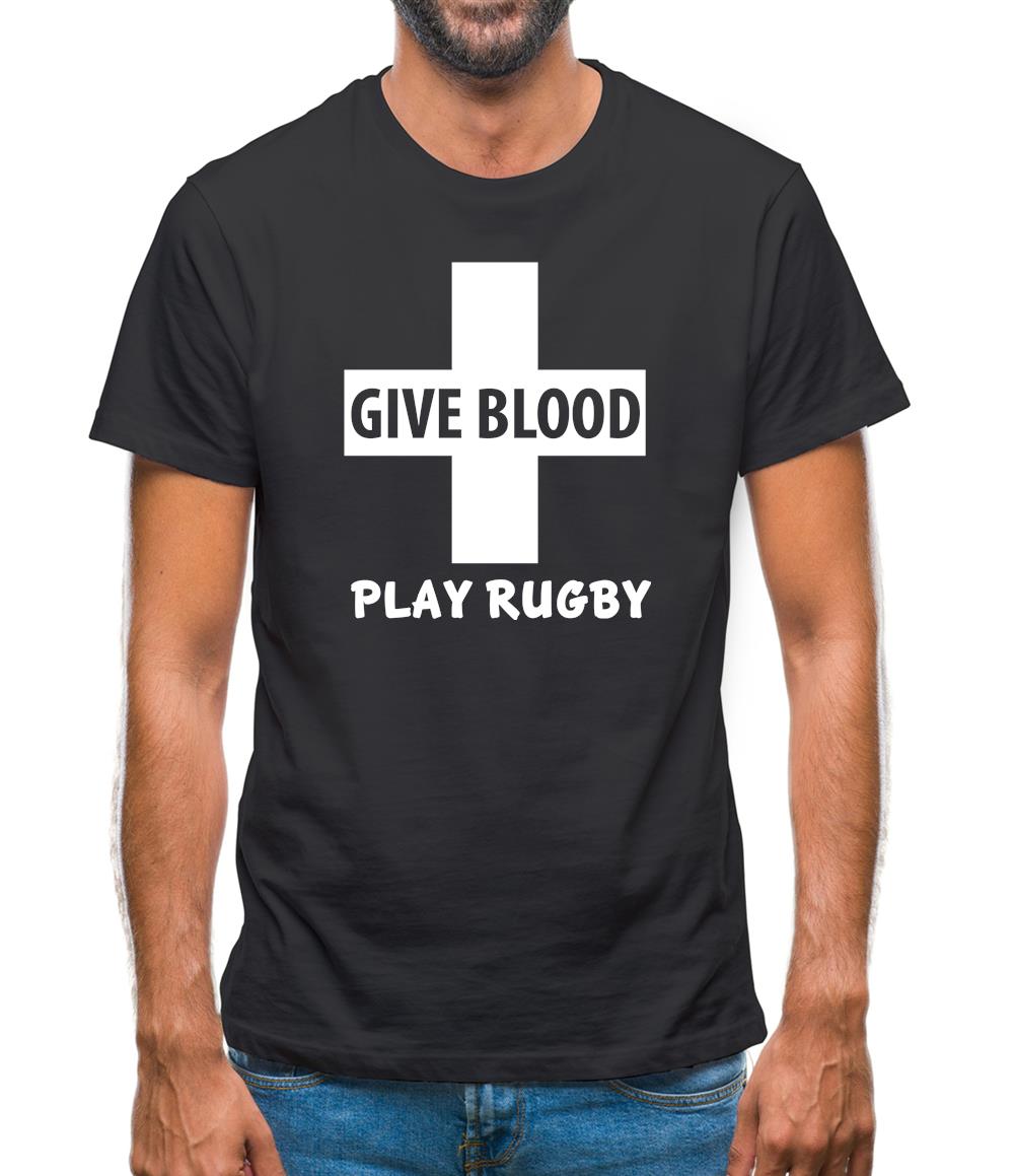 Give Blood Play Rugby Mens T-Shirt