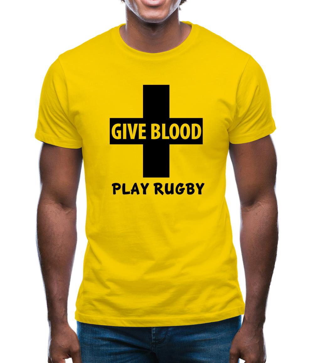 Give Blood Play Rugby Mens T-Shirt