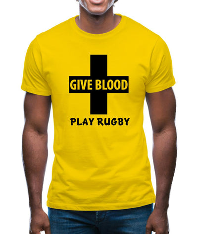 Give Blood Play Rugby Mens T-Shirt