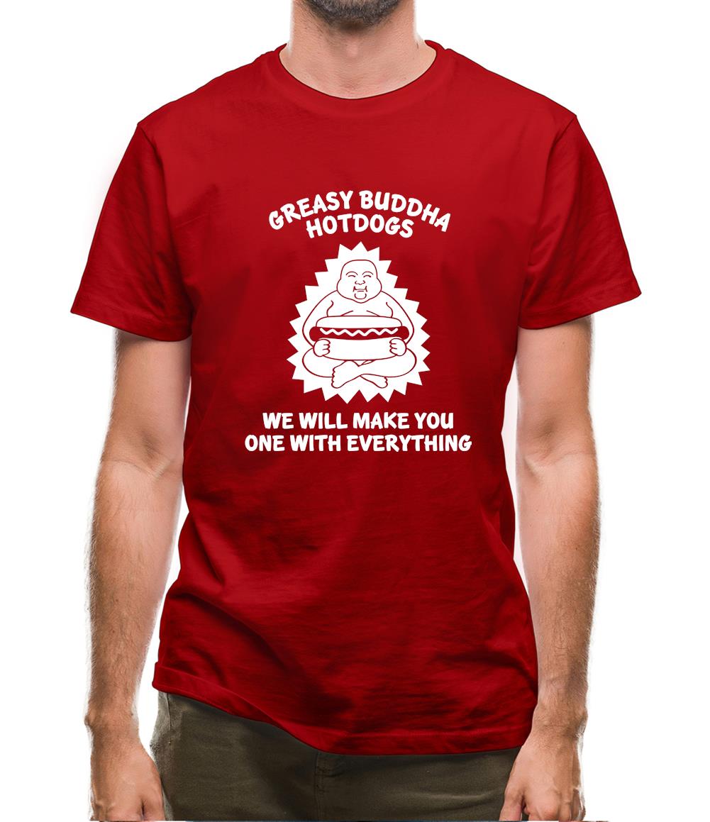 Greasy Buddha Hotdogs Mens T-Shirt