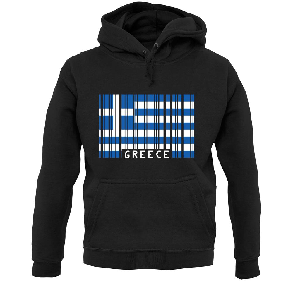 Greece Barcode Style Flag Unisex Hoodie