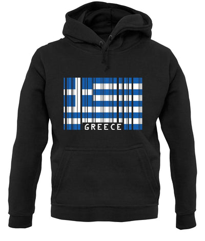 Greece Barcode Style Flag unisex hoodie