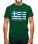 Greece Barcode Style Flag Mens T-Shirt