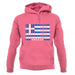 Greece Barcode Style Flag unisex hoodie