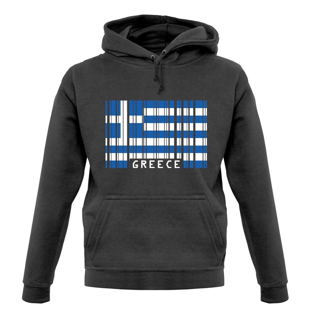 Greece Barcode Style Flag unisex hoodie