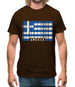 Greece Barcode Style Flag Mens T-Shirt